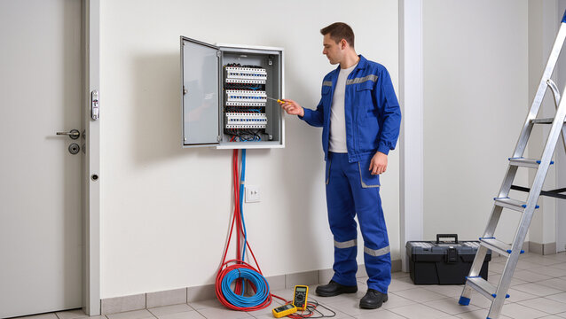 Electrician at work 