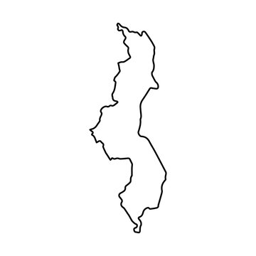 Malawi map icon Africa outline logo design illustration