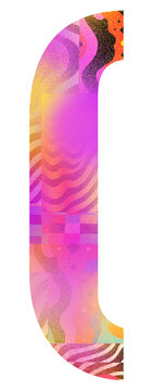 Square bracket sign png funky abstract bold symbol, transparent background