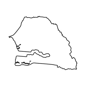 Senegal map icon Africa outline logo design illustration
