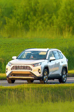 Family trip in a fast sport utility vehicle