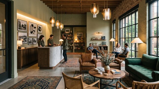 Boutique hotel lobby