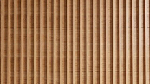 wooden panel layout, characterized by vertical lines. The subject is a series of evenly spaced, parallel wooden slats, creating a uniform and symmetrical pattern. The wood has a light brown color, wit