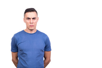 Obraz premium Portrait with copy space of a serious man