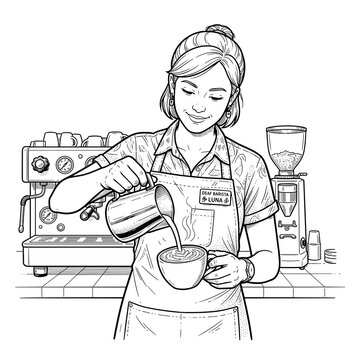 Deaf barista making latte art for coffee blogs restaurant websites disability inclusion hospitality