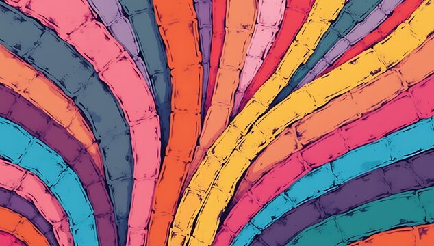 Vibrant Abstract Colorful Curved Lines Background.