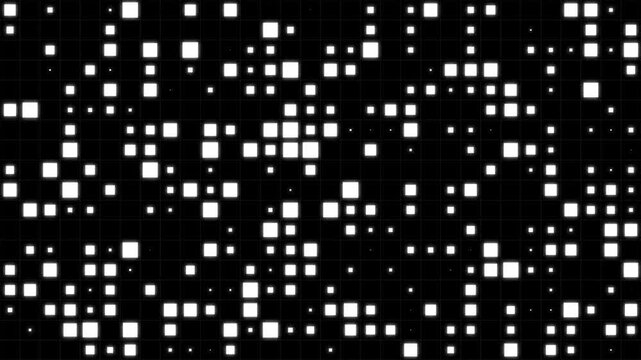 Squares transition black and white background 4k footage, 2D Transition footage provides a geometric reveal on a clean monochrome backdrop. 4k video