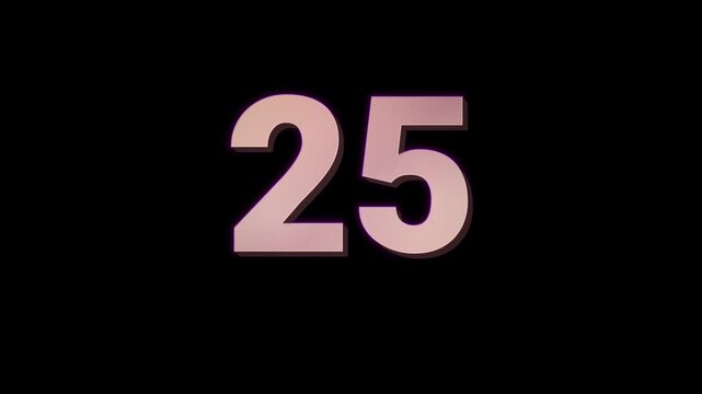 Metal numbers countdown 30 on black background 4k footage, Huge metal countdown footage featuring 3D rose gold digits for cinematic event openers and intros. 4k video