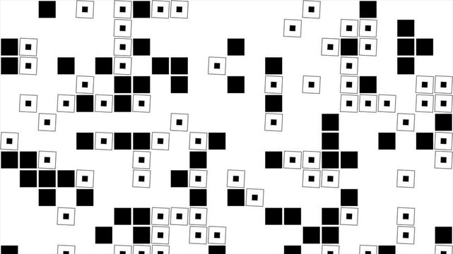 Minimalist geometric animation creates a seamless Squares transition black and white background 4k footage, 2D Transition footage for modern video editors. 4k video