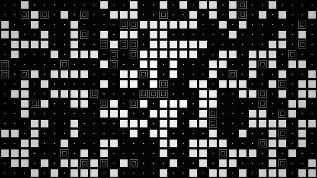 Minimalist grid movement creates Squares transition black and white background 4k footage, 2D Transition footage for sharp digital scene reveals. 4k video