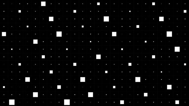 Geometric tile patterns create a dynamic Squares transition black and white background 4k footage, 2D Transition footage for professional video overlaying. 4k video
