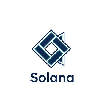 Blue Solana crypto logo isolated on transparent background