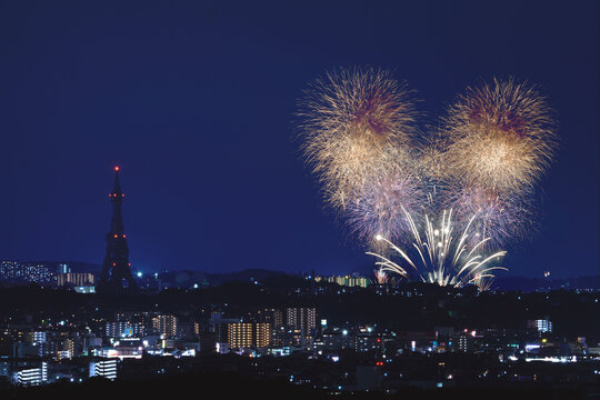 PL大平和塔と花火