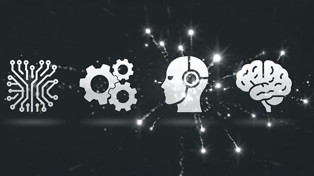 Digital icons for technology automation and artificial intelligence