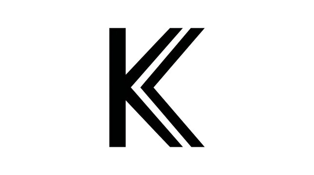Minimalist black letter k logo design with sharp geometric lines