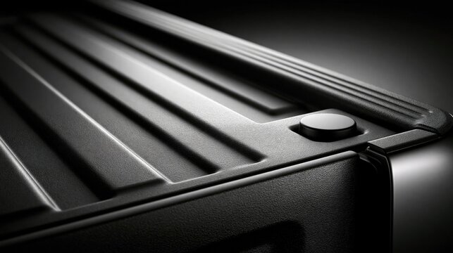 Dark textured surface with linear grooves and a round fixture.