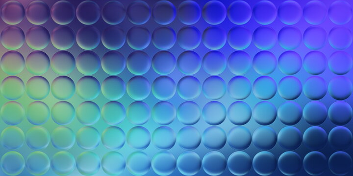 geometric background with raised circular spheres in a grid over a vibrant blue and green gradient
