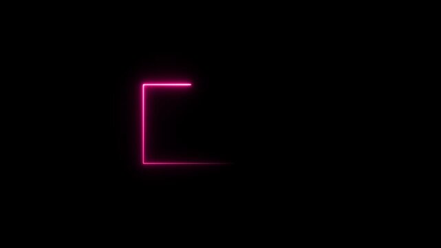 Animated Neon Corner Brackets in a Smooth Sequence Against a Dark Background