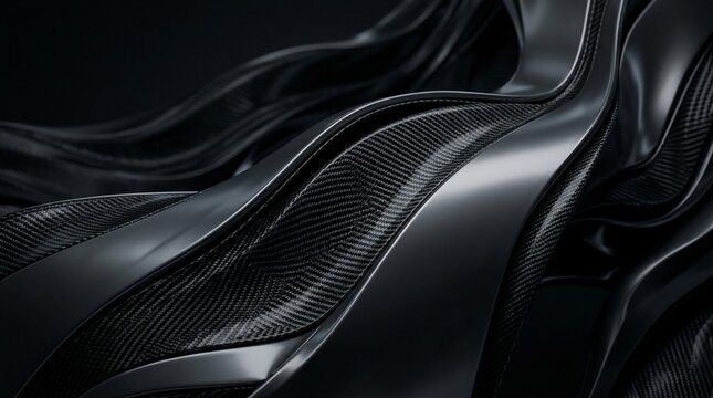 Abstract flowing dark metallic fabric texture with intricate weave pattern