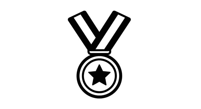 Star medal award symbol icon.