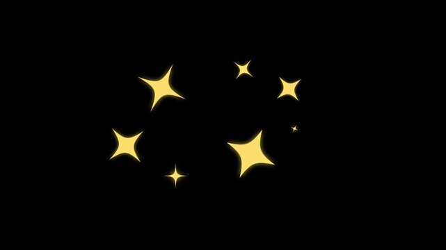 Explosion firework, Sparkling Stars Animation Golden color, black background
