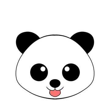 Panda with smile face and funny