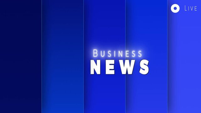 Business News Live Broadcast Blue Modern Vertical Layers Transition Intro Motion Background