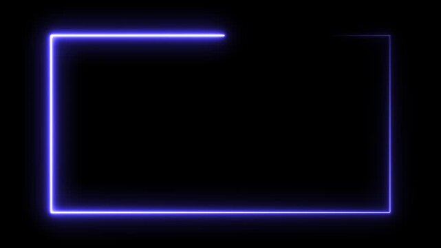 Abstract glowing blue rectangles animate in sequence against a dark background with subtle motion blur
