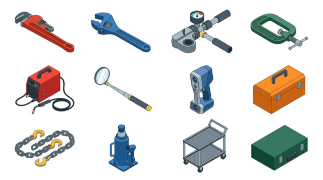 Collection of various tools and equipment illustrations.