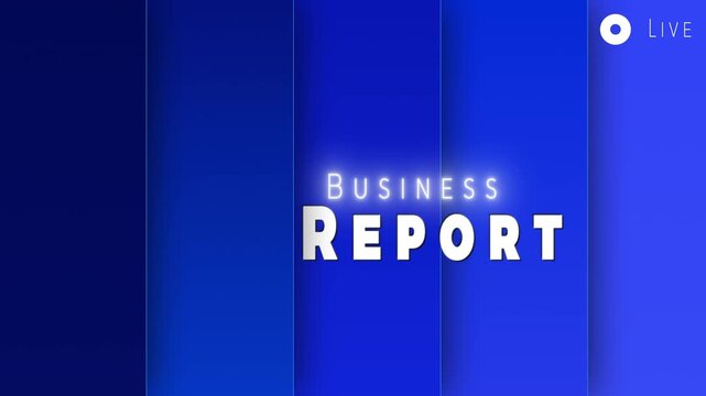 Business Report Live Broadcast Blue Modern Vertical Layers Transition Intro Motion Background