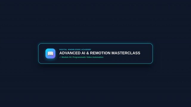 Glowing Digital E-Learning Book Hologram Motion Graphic For AI Masterclass And Course Module