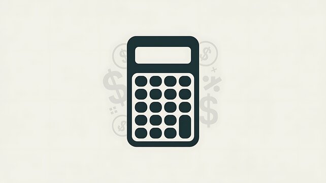 A Clean Minimalist Vector Illustration Featuring a Digital Calculator Icon Symbolizing Financial Planning and Budgeting