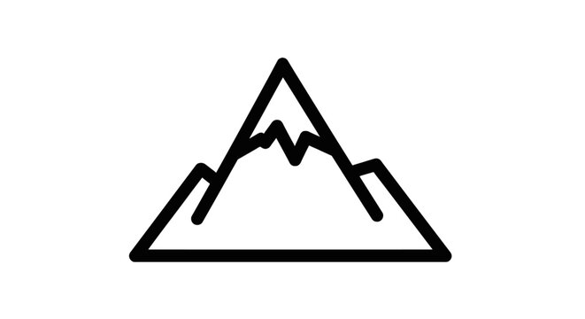Mountain Icon Line Art Graphic.