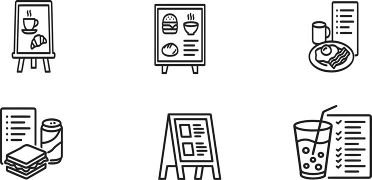 Set of restaurant menu vector icon and bundles design
