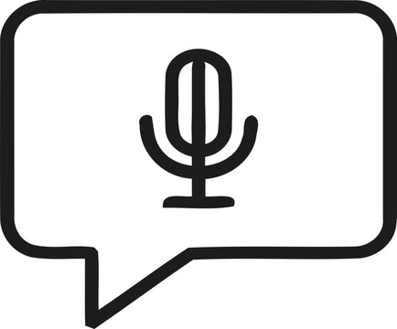 Simple microphone speech bubble vector icon and bundles design
