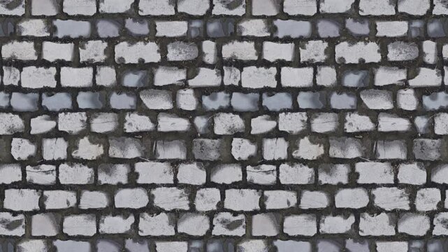 Weathered Grey Cobblestone Street Pattern Offers an Infinite Loop Texture