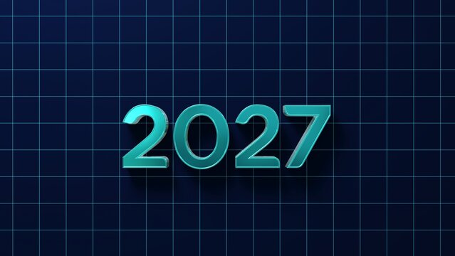 Happy New Year 2027 Celebration Background and Modern 3D Typography	
