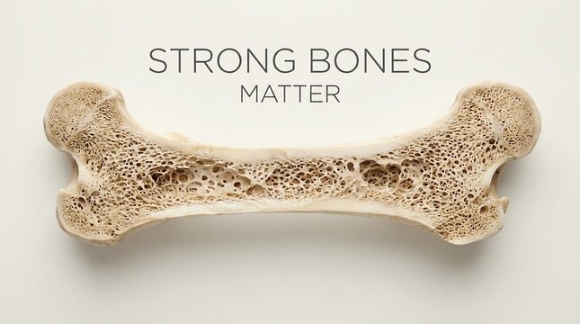 close up of bone with text strong bones matter