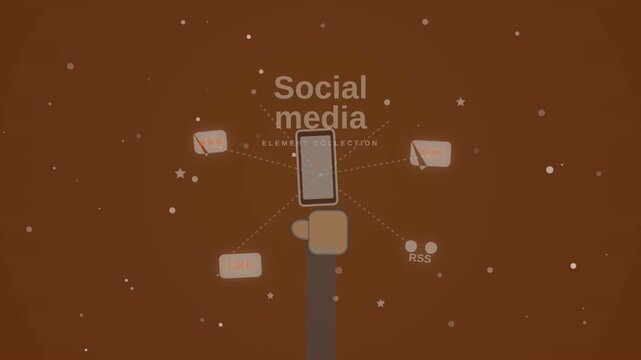 Animated graphic element representing social media communication and digital interaction.
