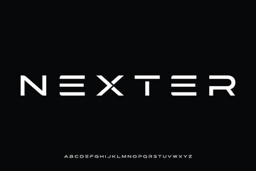 Modern futuristic abstract sans serif alphabet display font vector for logo design © Asenbayu