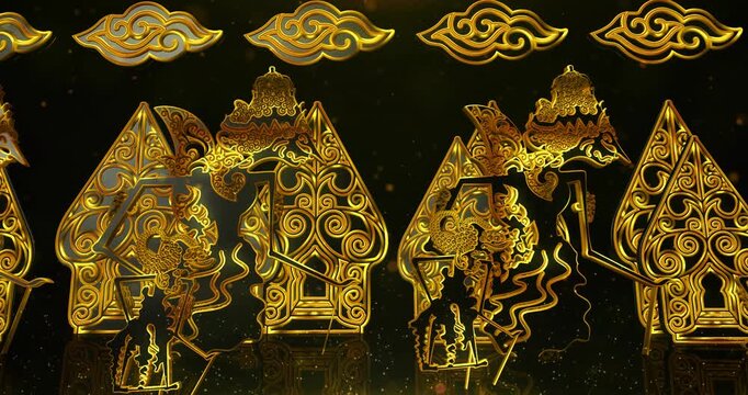 Javanese Wayang - Indonesian Ethnic Tradition 2. Motion graphics Animation background Visual loops - 4K