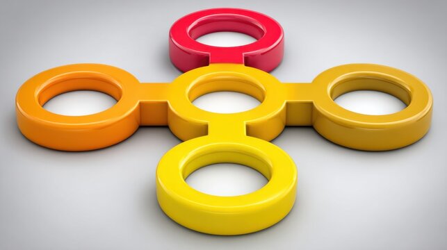 Abstract group of rings representing cohesive culture map concept for visualizing team connectivity and collaboration
