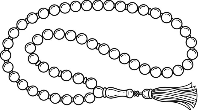Islamic prayer beads tasbih rosary for spiritual meditation.