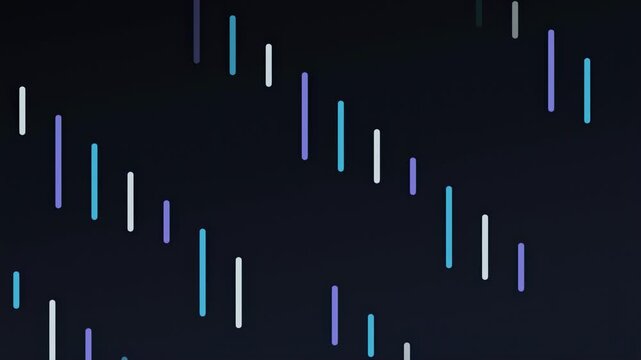 Abstract animated curriculum timeline scrolling past drawn as cyan and teal lines and dots on a deep dark background. Seamless looping 4K video element with free space around it, ideal for education p