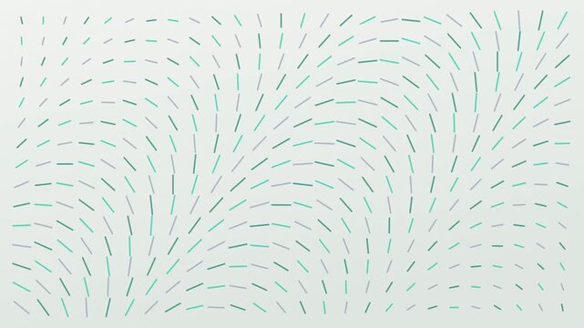 Abstract animated vectors sweeping across a wind turbine field drawn as cool blue-white lines and dots on a bright, clean light background. Seamless looping 4K video element with free space around it,