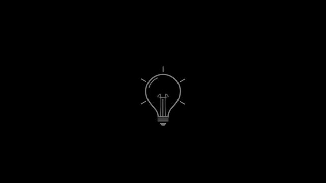 Minimalist glowing lightbulb transparent background creative abstract modern flat concept