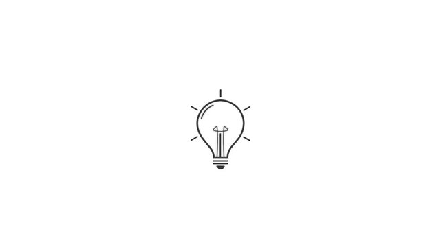Minimalist lightbulb animation glow effect creative symbol concept presentation infographics business