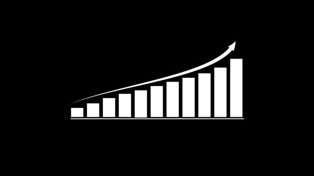 Dynamic growth trend visualization minimalist white bar graph line chart ascending progress infographic