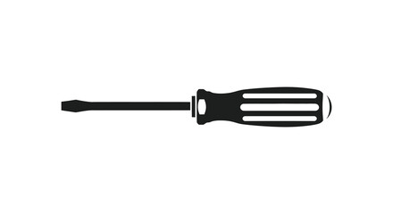 Obraz premium Flathead Screwdriver Silhouette On White Background tool