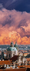 St. Nicholas Church under a dramatic cloudy sky in Prague © Great Brut Here